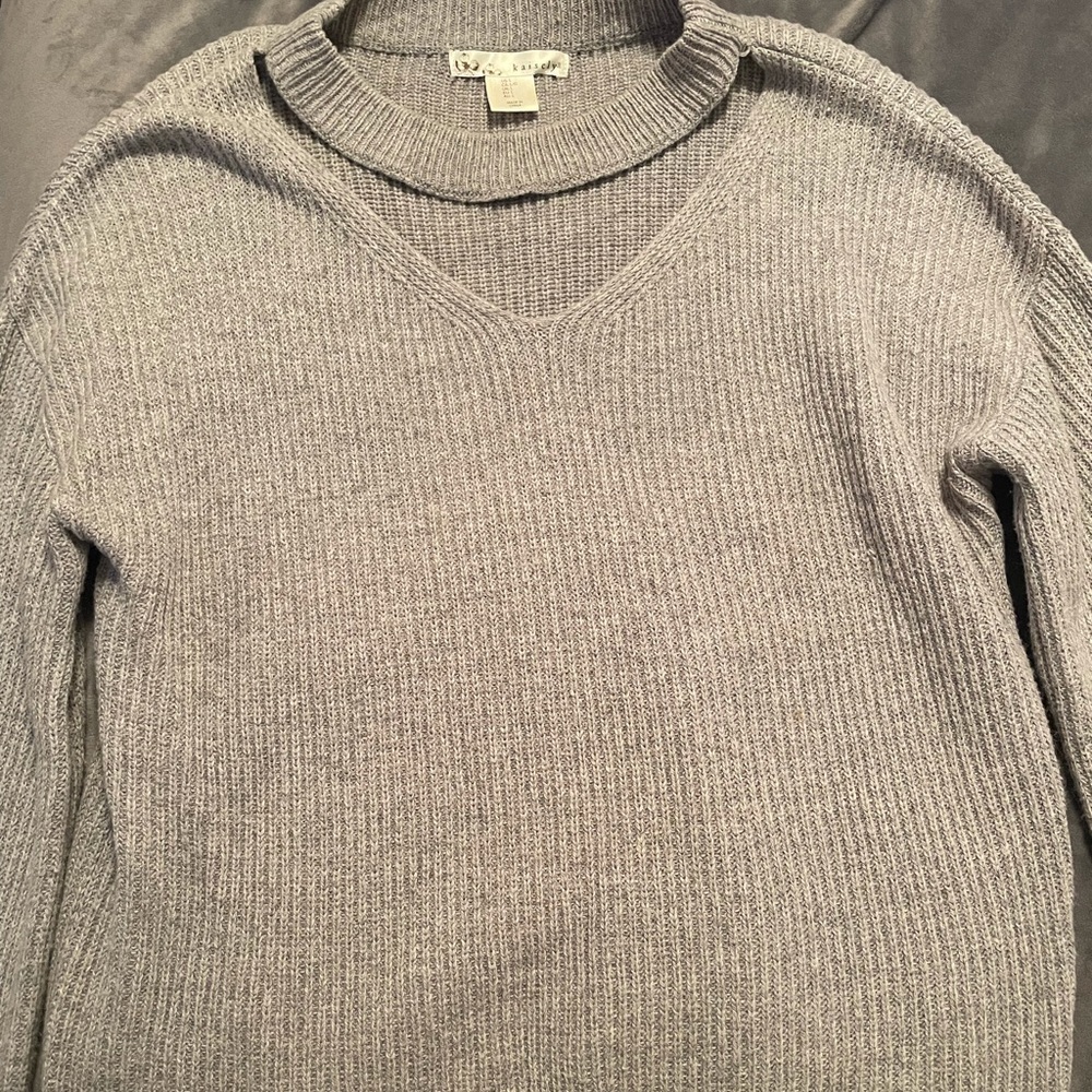Grey cut out sweater